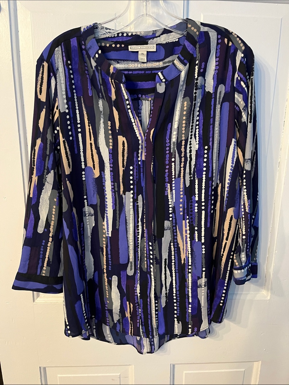Dana Buchman XL Purple striped Blouse